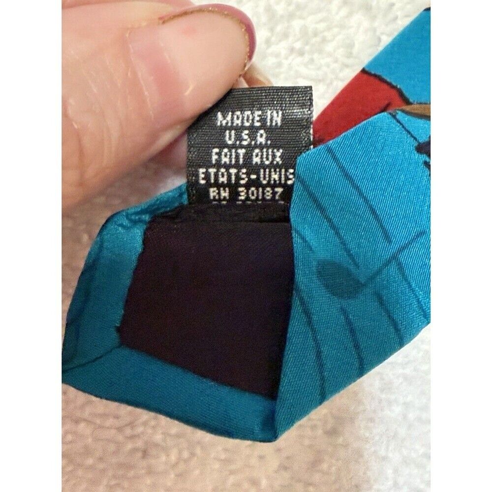 Vintage Peanuts Snoopy Tie 100% Silk made in the USA Music Notes 56" - Picture 8 of 8
